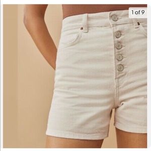 REFORMATION - Amy Button Fly High Rise Jean Shorts